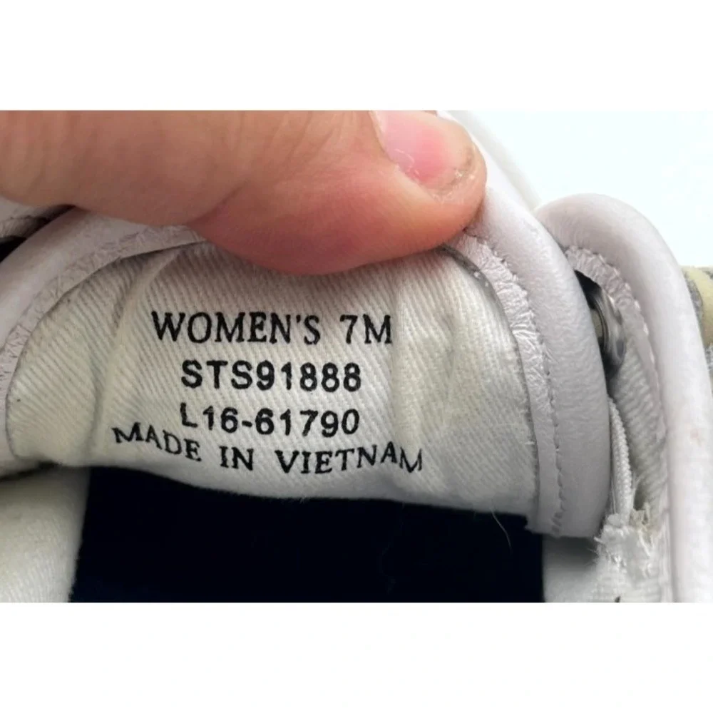 Sperry Seacoast STS91888 Women's 7M‎ Shoes Cloud White Leather Lace Up Sneakers